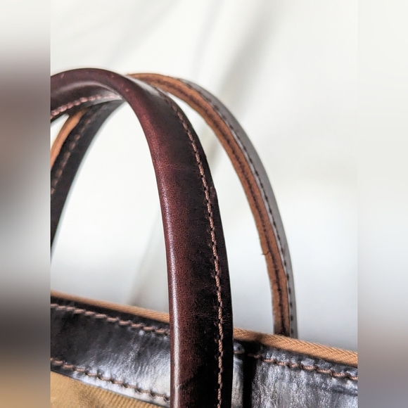 Freemans Sporting Club x BillyKirk Bank deposit Tote Bag Leather Waxed Cotton - Picture 3 of 10